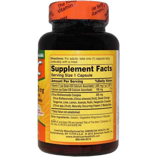 Ester-C 1000 Mg Capsules with Citrus Bioflavonoids, AH